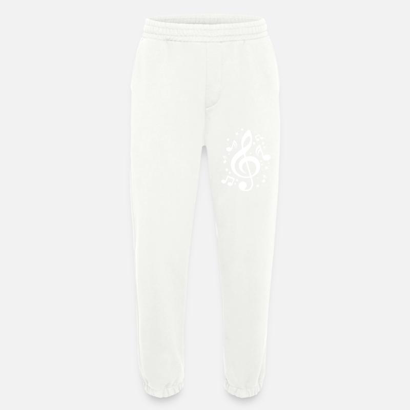 Musical Notes Clef Music - Heavyweight Jogging Pants - made by SPREAD  - OFF WHITE