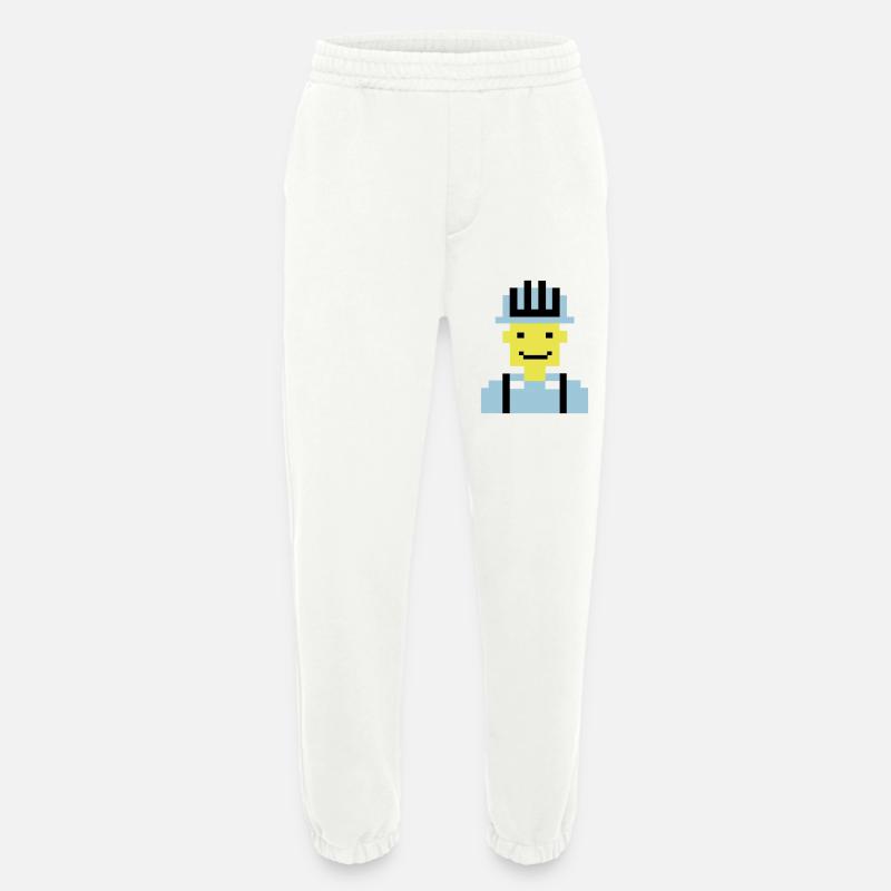 Construction Worker Pixel 01 - Heavyweight Jogging Pants - made by SPREAD  - OFF WHITE