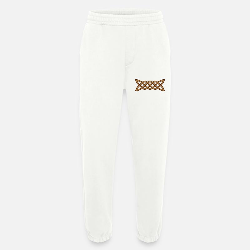 Celtic knot pattern - Heavyweight Jogging Pants - made by SPREAD  - OFF WHITE