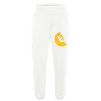 sommet nuit lune rond cercle mur raide fre - Pantalon de jogging bio épais fabriqué en UE - OFF WHITE - Devant