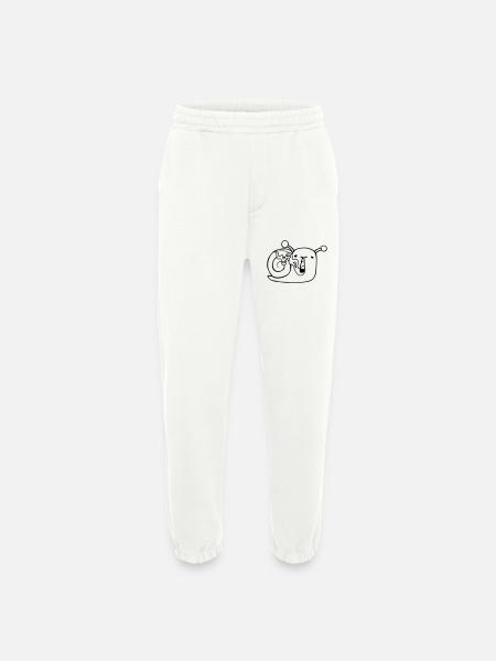 Smoking Stoner Snail - Heavyweight Jogging Pants - made by SPREAD  - OFF WHITE