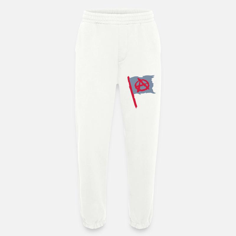 Flag anarchy symbol logo - Heavyweight Jogging Pants - made by SPREAD  - OFF WHITE