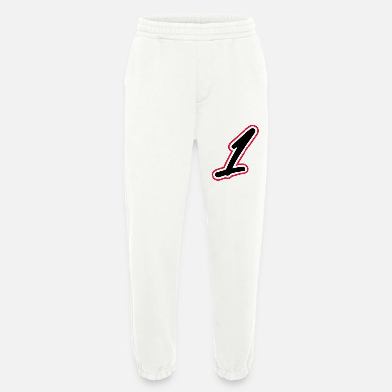 1 symbole numérique - Pantalon de jogging bio épais fabriqué en UE - OFF WHITE