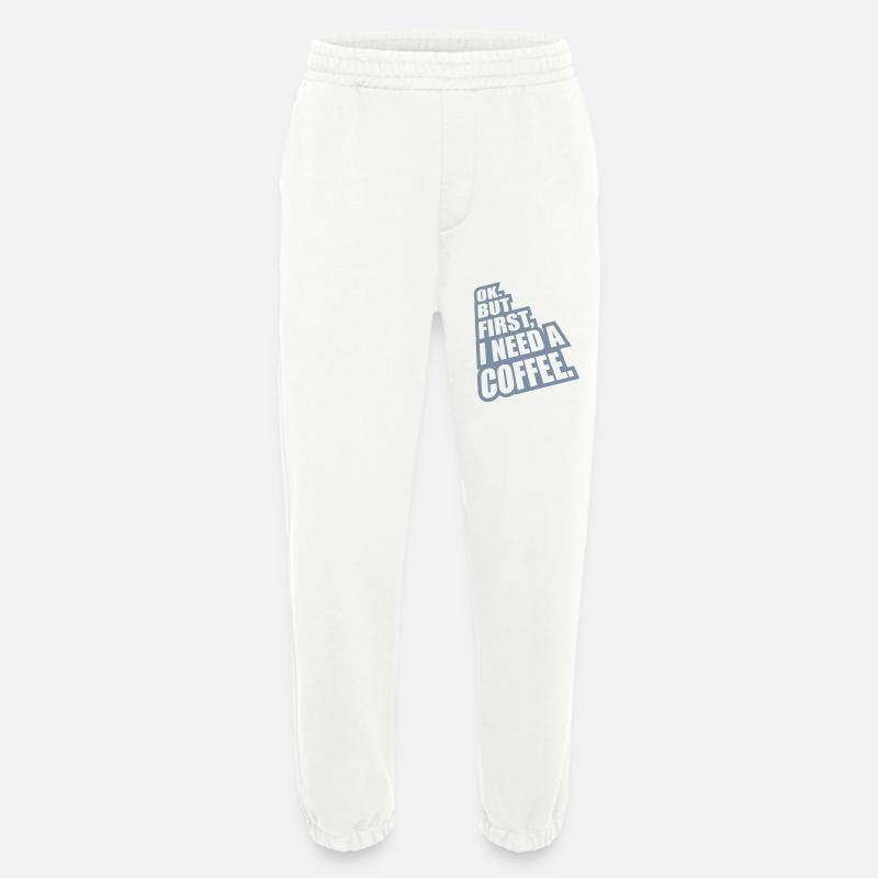 Fist I need Coffee - Heavyweight Jogging Pants - made by SPREAD  - OFF WHITE