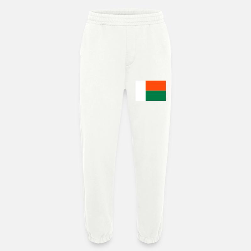 Drapeau Madagascar - Pantalon de jogging bio épais fabriqué en UE - OFF WHITE