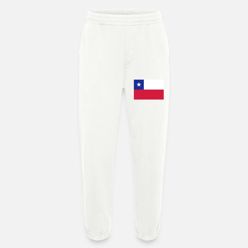 Chili flag / Drapeau Chili - Heavyweight Jogging Pants - made by SPREAD  - OFF WHITE