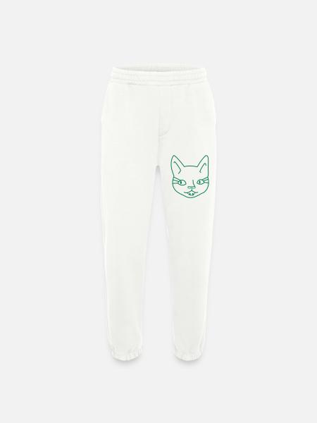 Mädchen Katzengesicht - Heavyweight Jogginghose - made by SPREAD - OFF WHITE