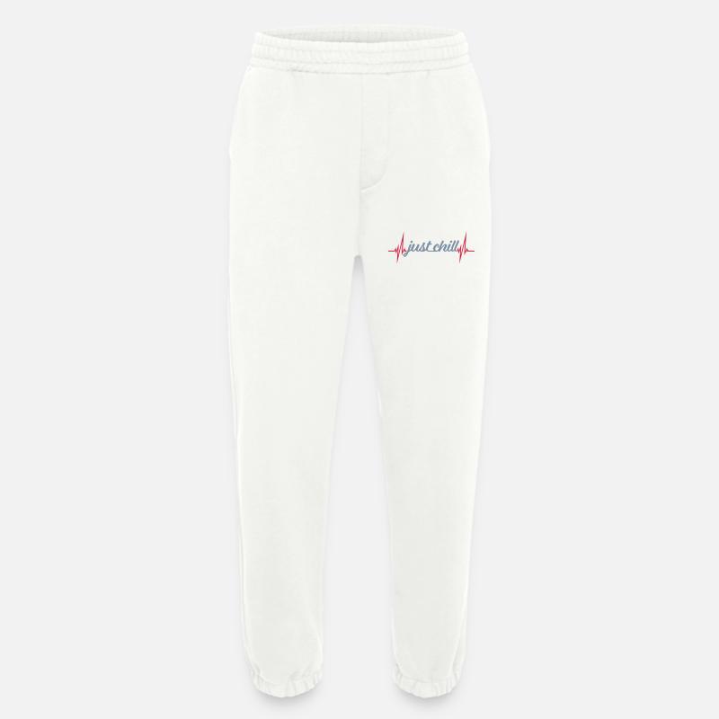 Just Chill Pulse Heartbeat - Heavyweight Jogging Pants - made by SPREAD  - OFF WHITE