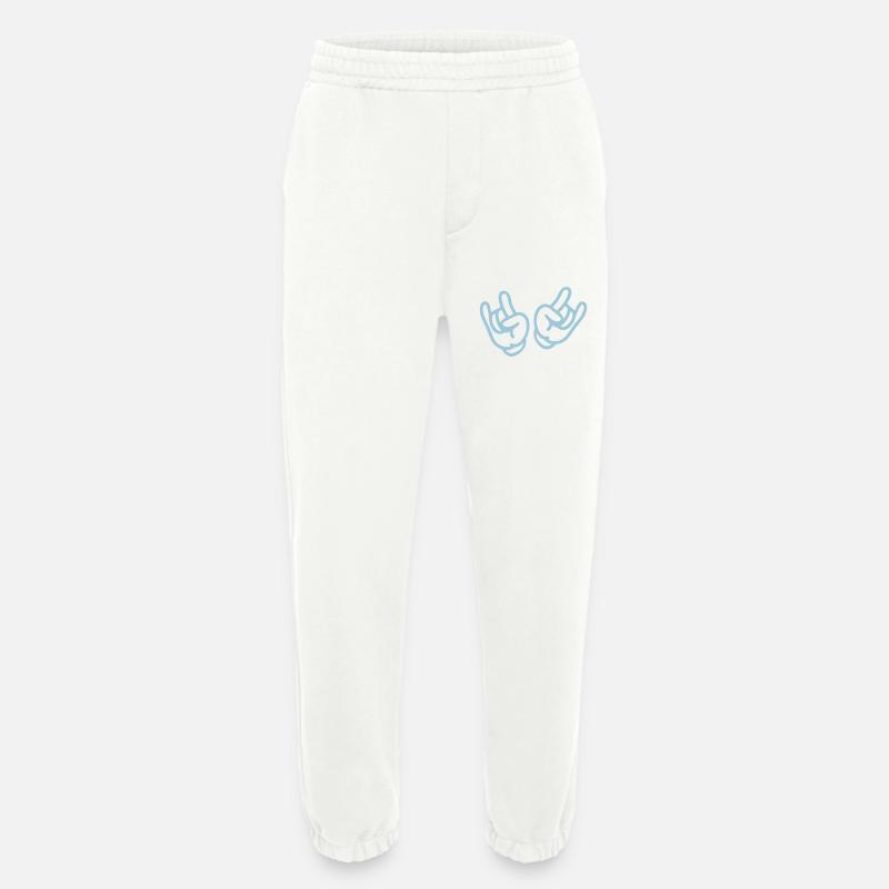rock hands - Heavyweight Jogginghose - made by SPREAD  - OFF WHITE