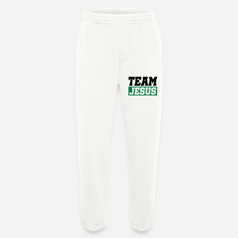 L’équipe de Jésus - Pantalon de jogging bio épais fabriqué en UE - OFF WHITE