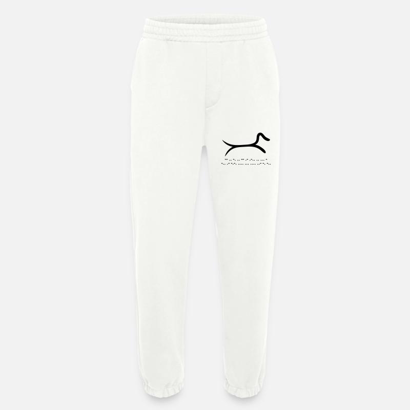 Dachshund with morse code - Heavyweight Jogging Pants - made by SPREAD  - OFF WHITE