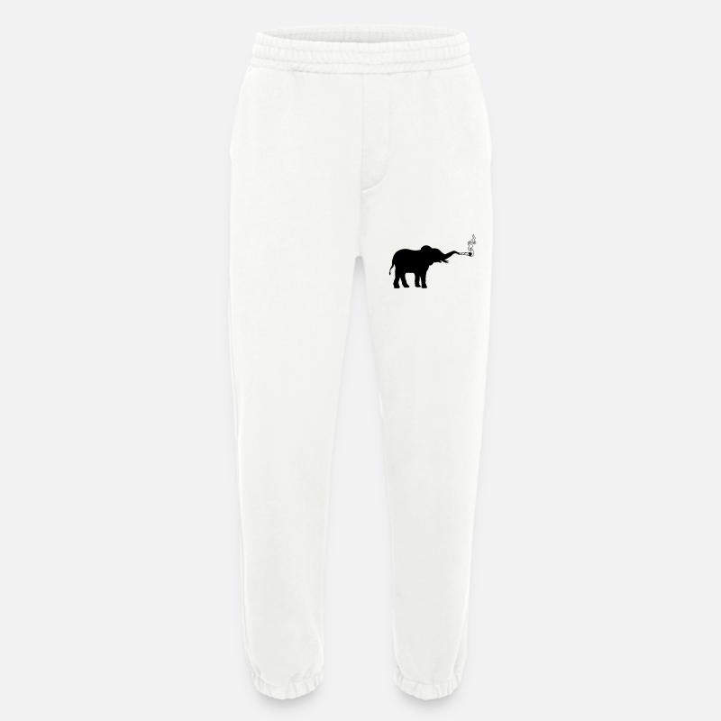 Kiffender Elefant Joint Weed - Heavyweight Jogginghose - made by SPREAD  - OFF WHITE