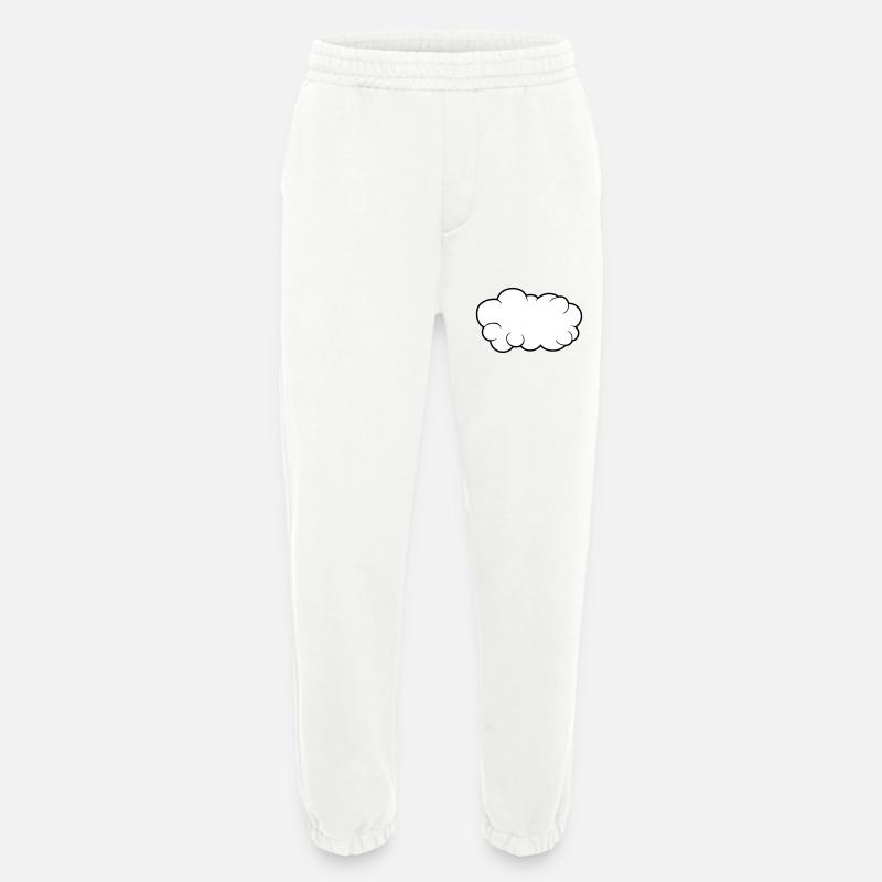Conception de dessins animés cloud - Pantalon de jogging bio épais fabriqué en UE - OFF WHITE