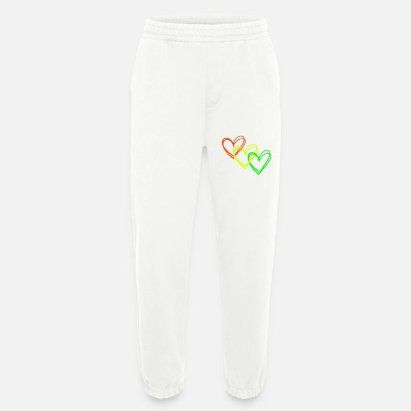 Herzen <3 Herzkette ♥ Liebe - Heavyweight Jogginghose - made by SPREAD  - OFF WHITE