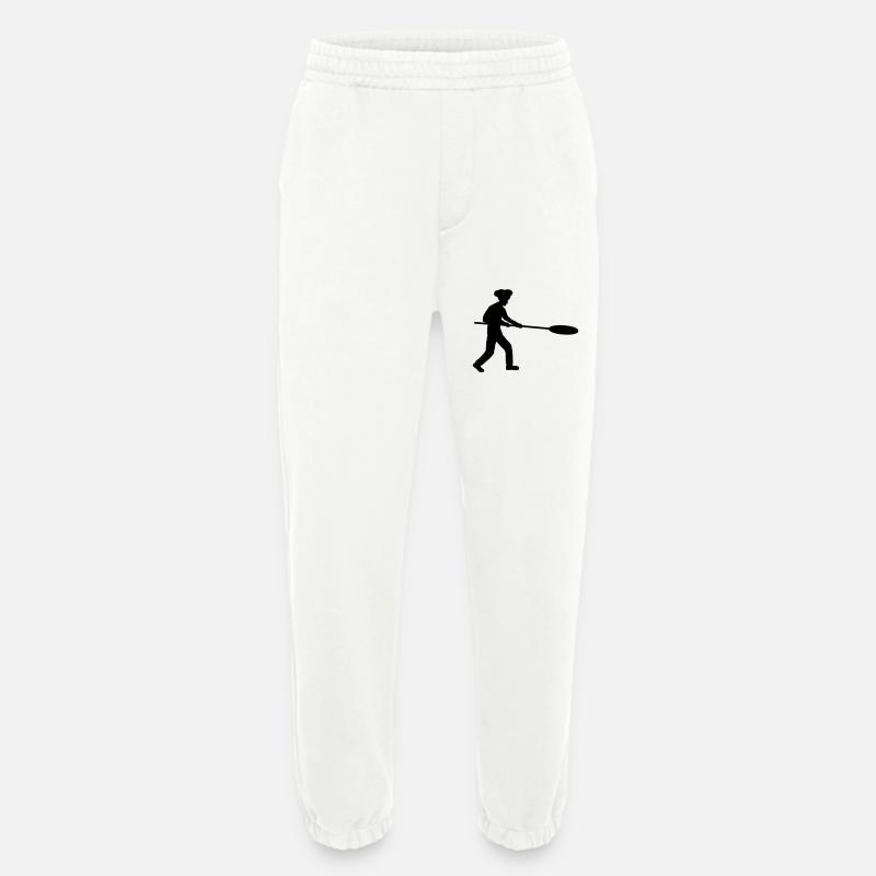 Pizza Pusher Pizza Baker Silhouette - Pantalon de jogging bio épais fabriqué en UE - OFF WHITE