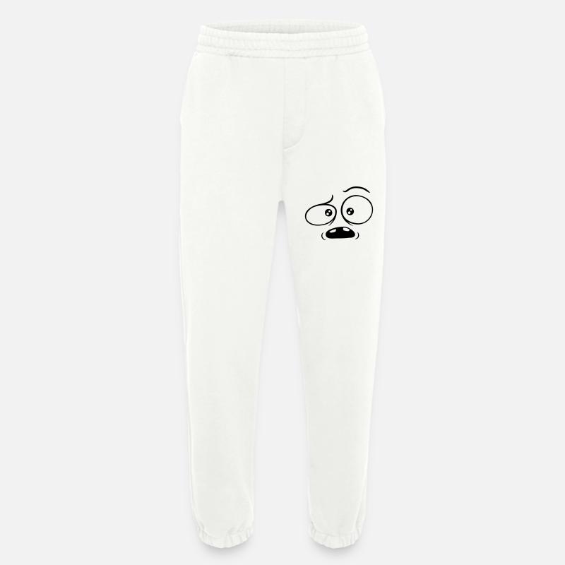 Confused skeptical comic face - Heavyweight Jogging Pants - made by SPREAD  - OFF WHITE