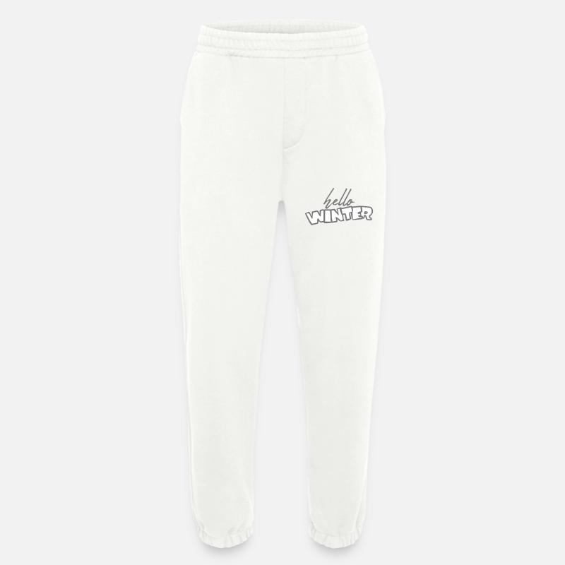 Hello Winter Spruch - Heavyweight Jogginghose - made by SPREAD  - OFF WHITE