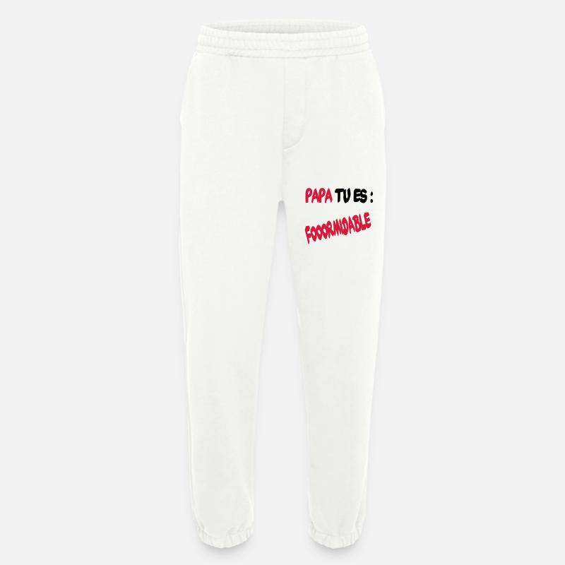 Papa tu es formidable - Pantalon de jogging bio épais fabriqué en UE - OFF WHITE