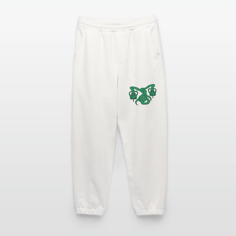 2 drôle de long serpents de dessins animés comique Pantalon de jogging bio épais fabriqué en UE