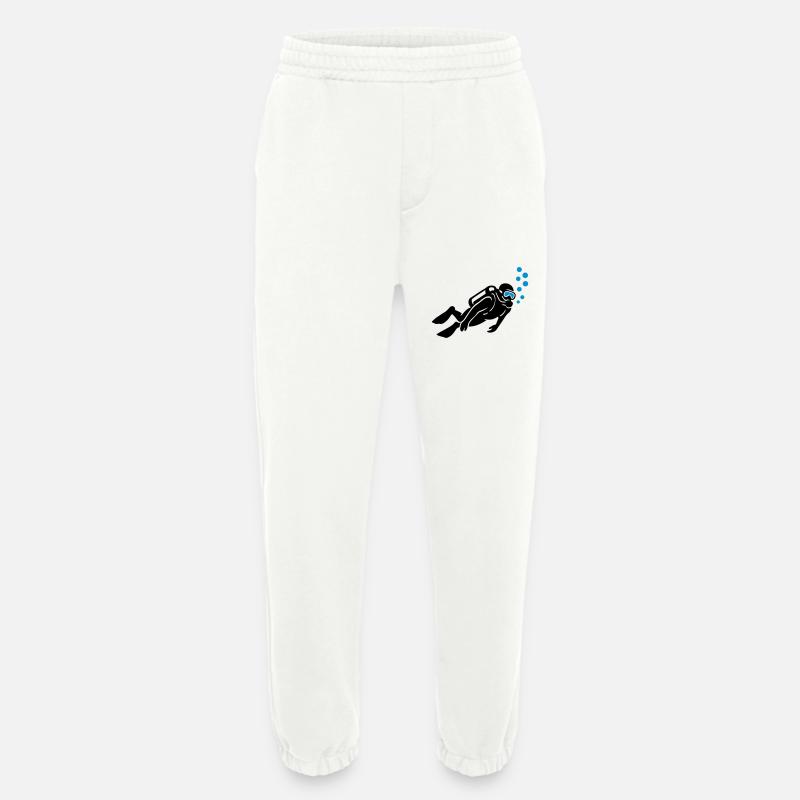 Silhouette de plongeur Plongée - Pantalon de jogging bio épais fabriqué en UE - OFF WHITE