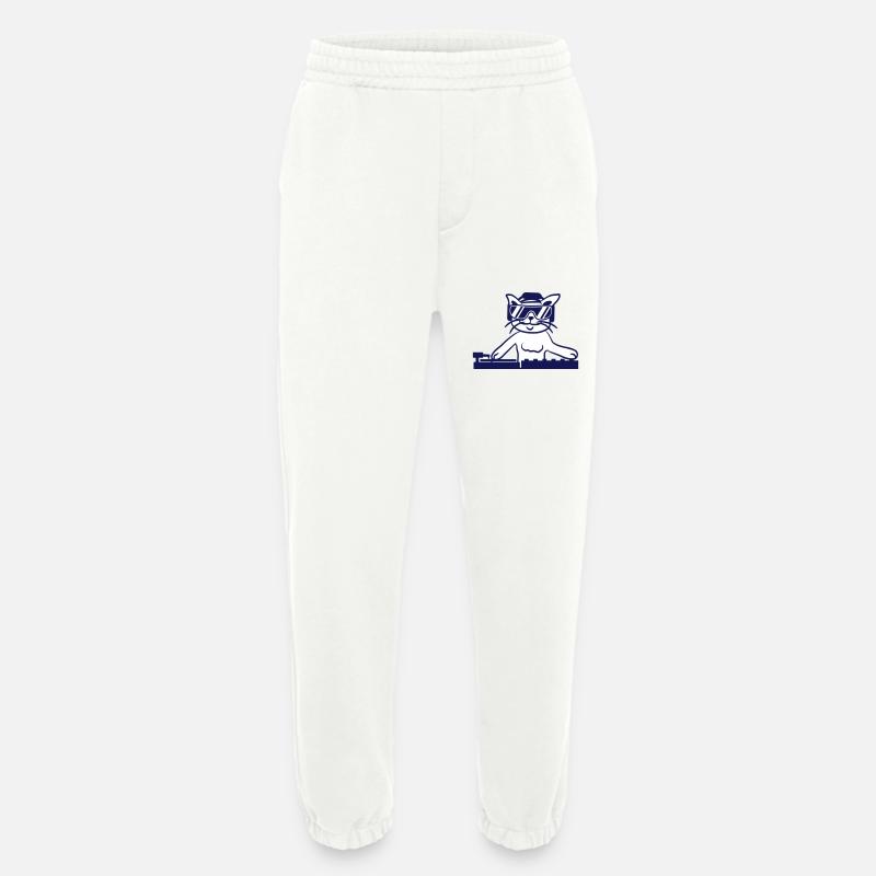 DJ Mixer Cat Kitten Pet - Heavyweight Jogging Pants - made by SPREAD  - OFF WHITE