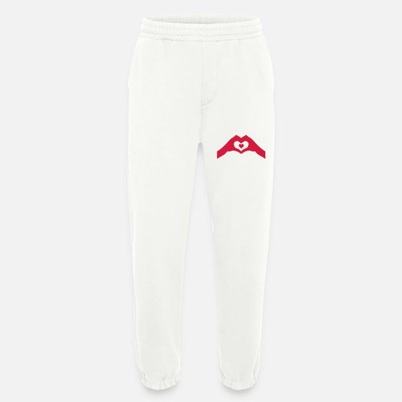 hände herz - Heavyweight Jogginghose - made by SPREAD  - OFF WHITE
