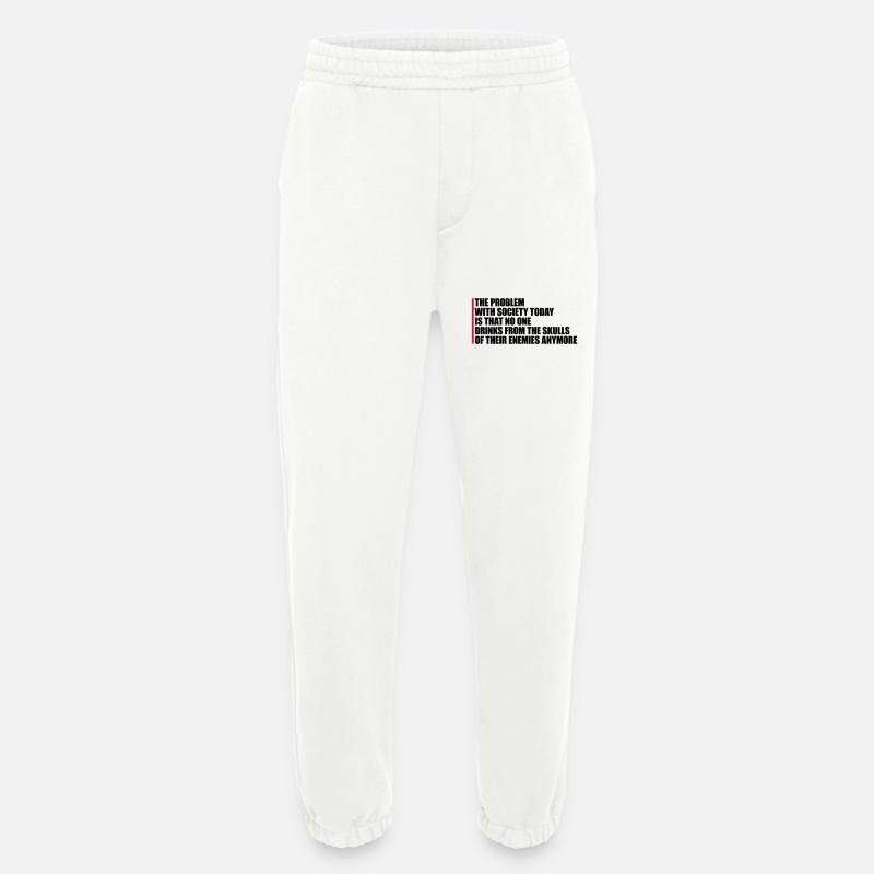 drinks from enemies skulls - Heavyweight Jogging Pants - made by SPREAD  - OFF WHITE
