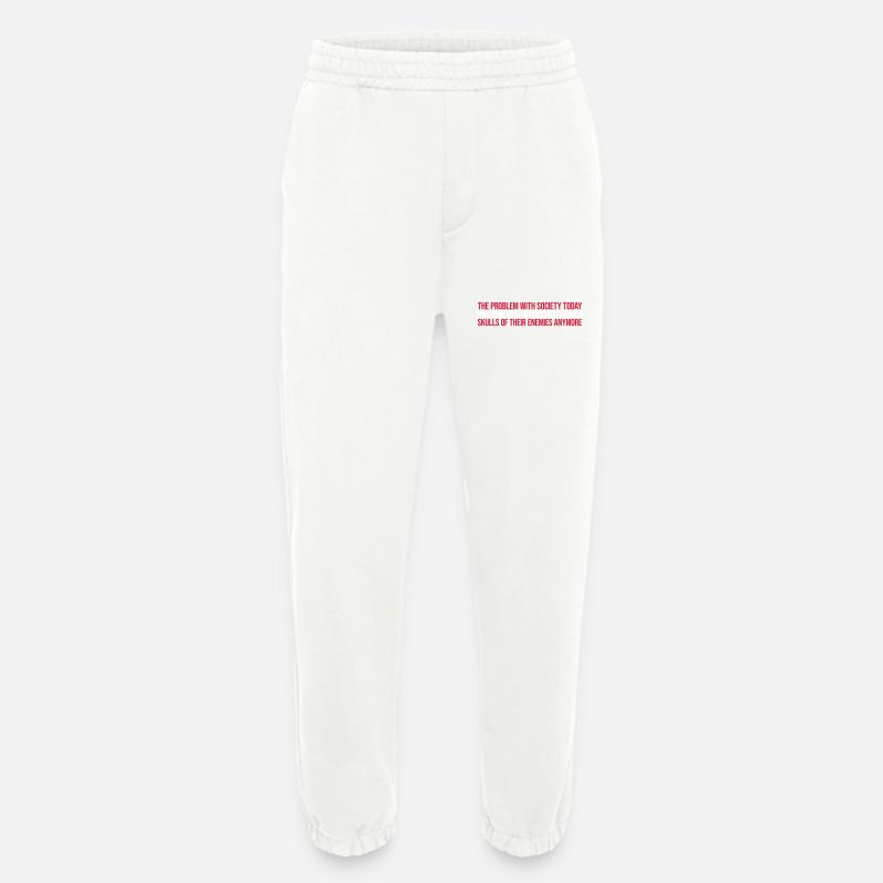 drinks from enemies skulls - Heavyweight Jogging Pants - made by SPREAD  - OFF WHITE