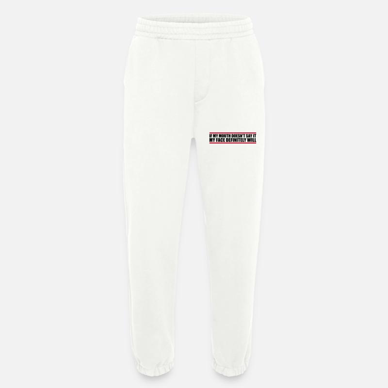 Mon visage le fera certainement - Pantalon de jogging bio épais fabriqué en UE - OFF WHITE
