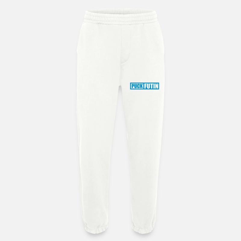 Conception du logo Puck Futin - Pantalon de jogging bio épais fabriqué en UE - OFF WHITE