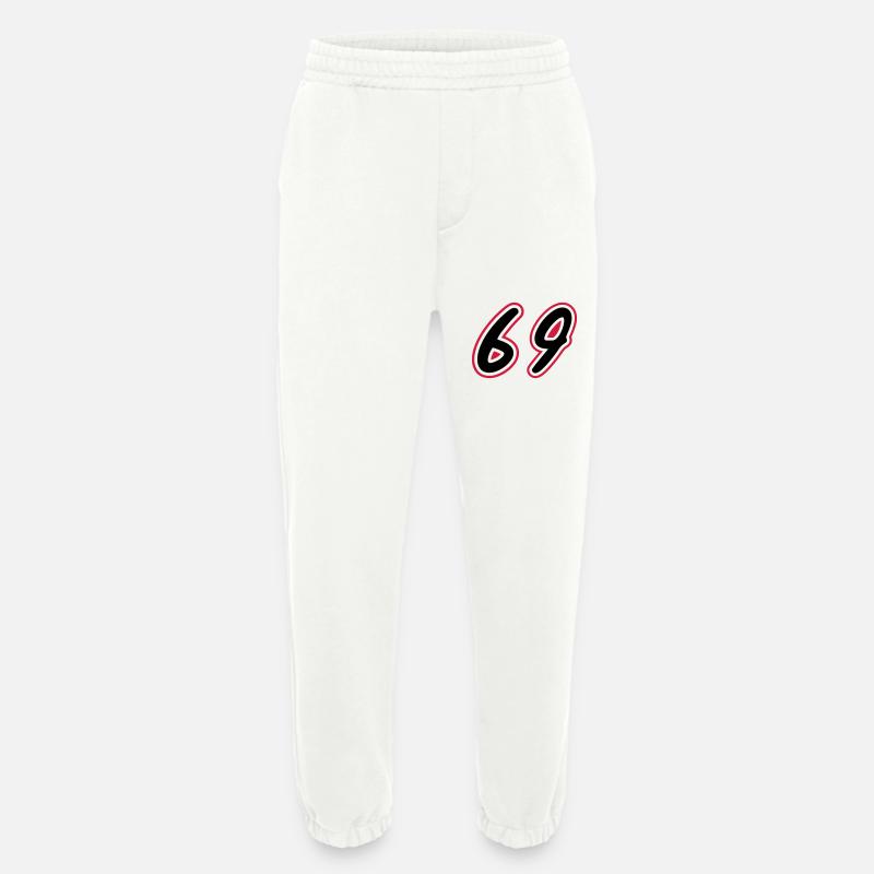 69 Number Symbol - Heavyweight Jogging Pants - made by SPREAD  - OFF WHITE