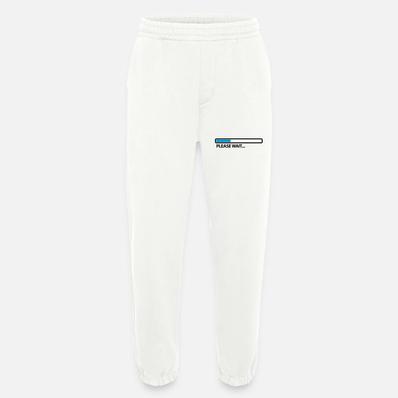 please_wait_2c - Pantalon de jogging bio épais fabriqué en UE - OFF WHITE