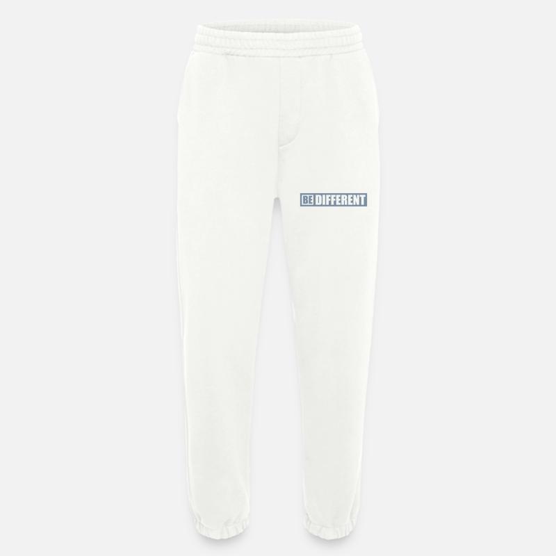 Soyez différent Logo Design - Pantalon de jogging bio épais fabriqué en UE - OFF WHITE