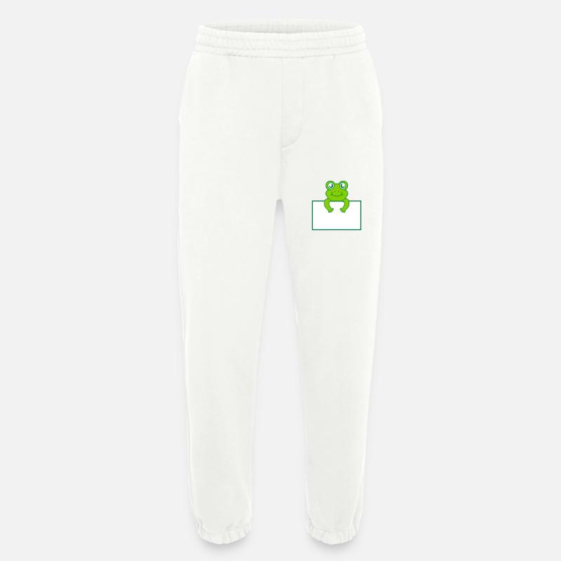 Text present frog shield - Heavyweight Jogging Pants - made by SPREAD  - OFF WHITE