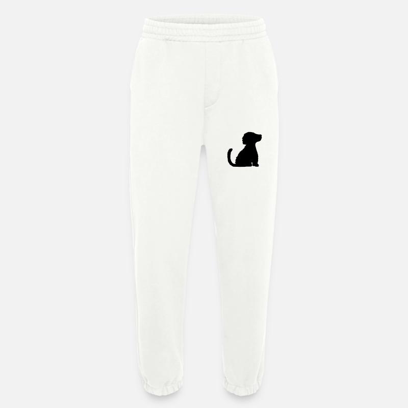 Silhouette braver sitzender Hund - Heavyweight Jogginghose - made by SPREAD  - OFF WHITE