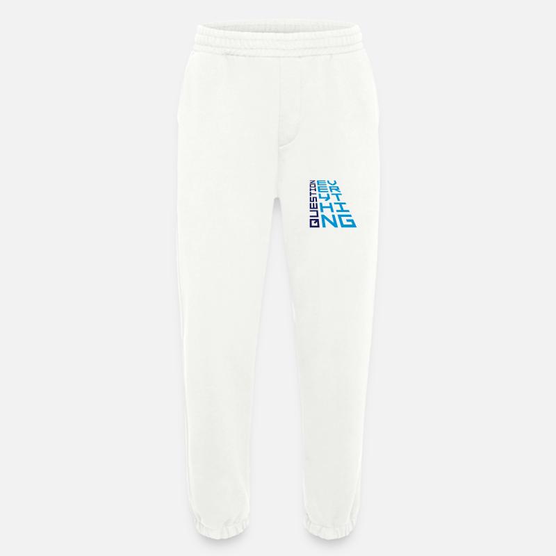 Motto Question everything - Heavyweight Jogging Pants - made by SPREAD  - OFF WHITE