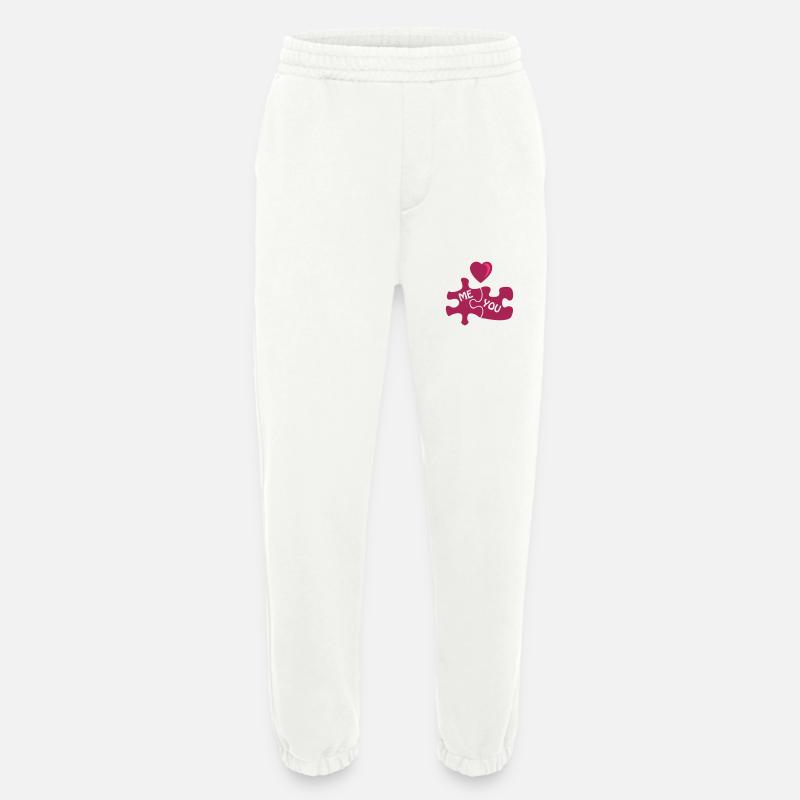 puzzle love - Heavyweight Jogginghose - made by SPREAD  - OFF WHITE
