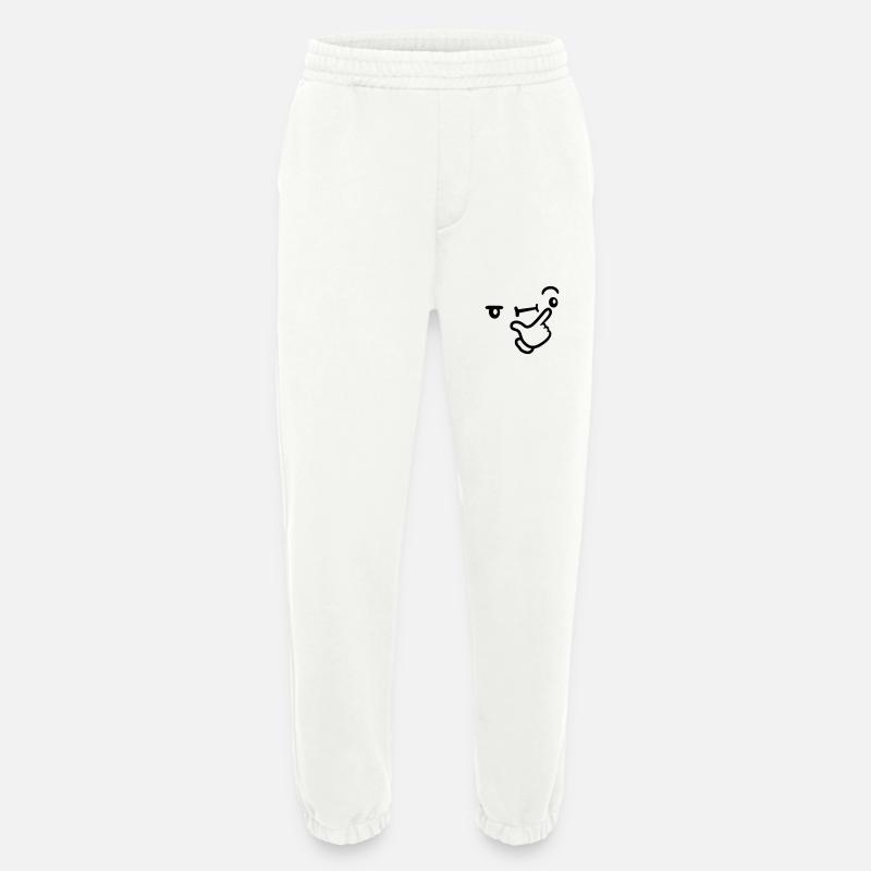 Icon Expression réfléchie du visage - Pantalon de jogging bio épais fabriqué en UE - OFF WHITE