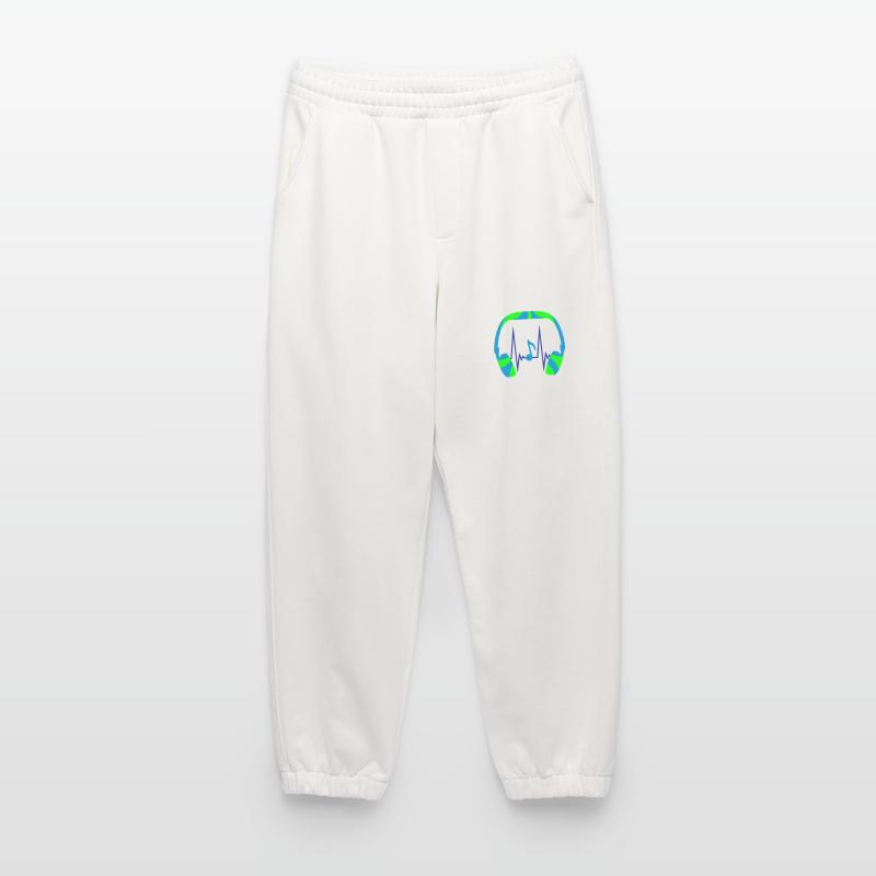 Kopfhörer Note Musiknote Puls Frequenz Herzschlag Heavyweight Jogginghose - made by SPREAD 