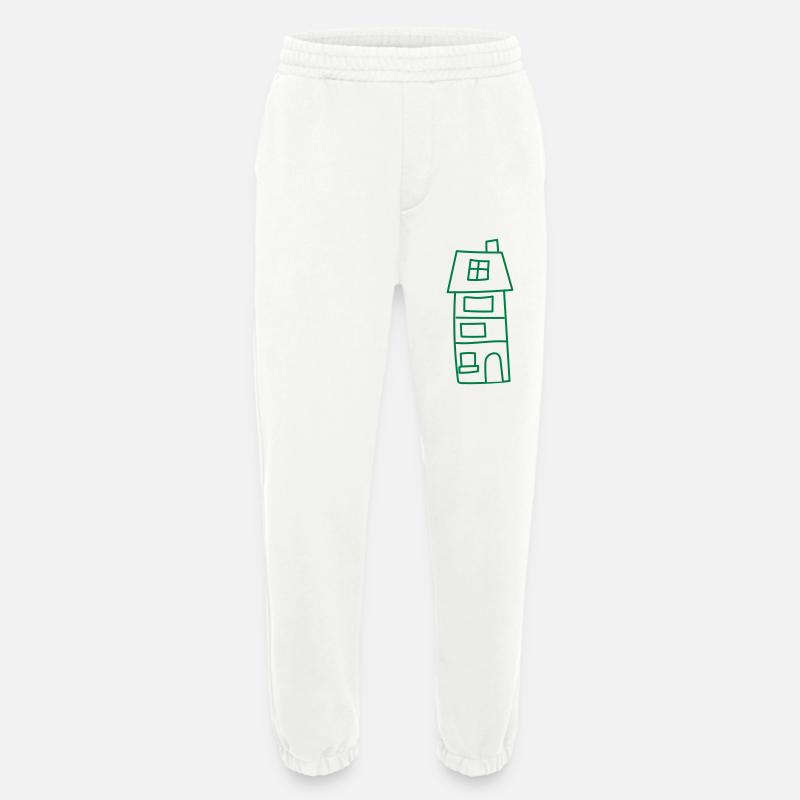 A cute tall Irregular house - Heavyweight Jogging Pants - made by SPREAD  - OFF WHITE