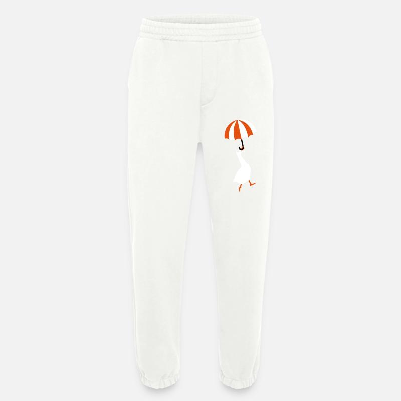 Flying goose umbrella - Heavyweight Jogging Pants - made by SPREAD  - OFF WHITE
