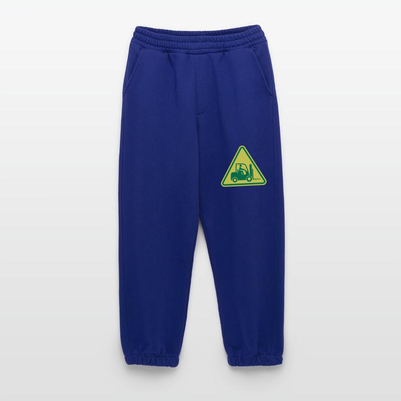 Caution Fork truck, forklift icon symbol. Logistic Heavyweight Jogging Pants - made by SPREAD 