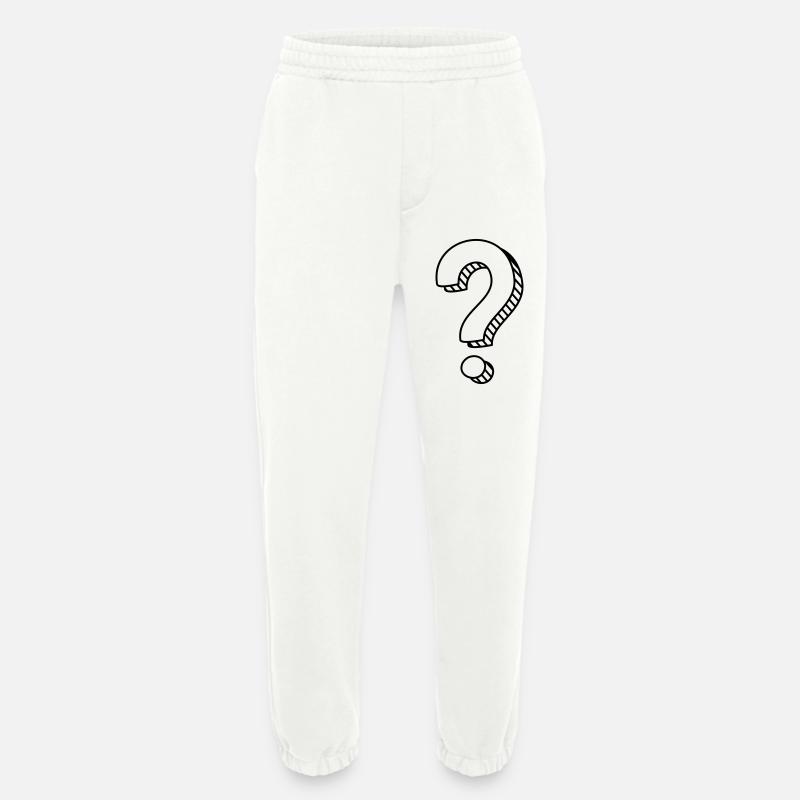 Fragezeichen mit Schatten einfarbig - Heavyweight Jogginghose - made by SPREAD  - OFF WHITE