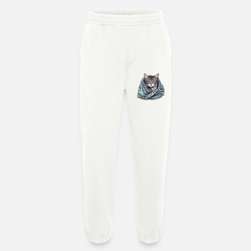 Katze in einer Decke - Heavyweight Jogginghose - made by SPREAD  - OFF WHITE