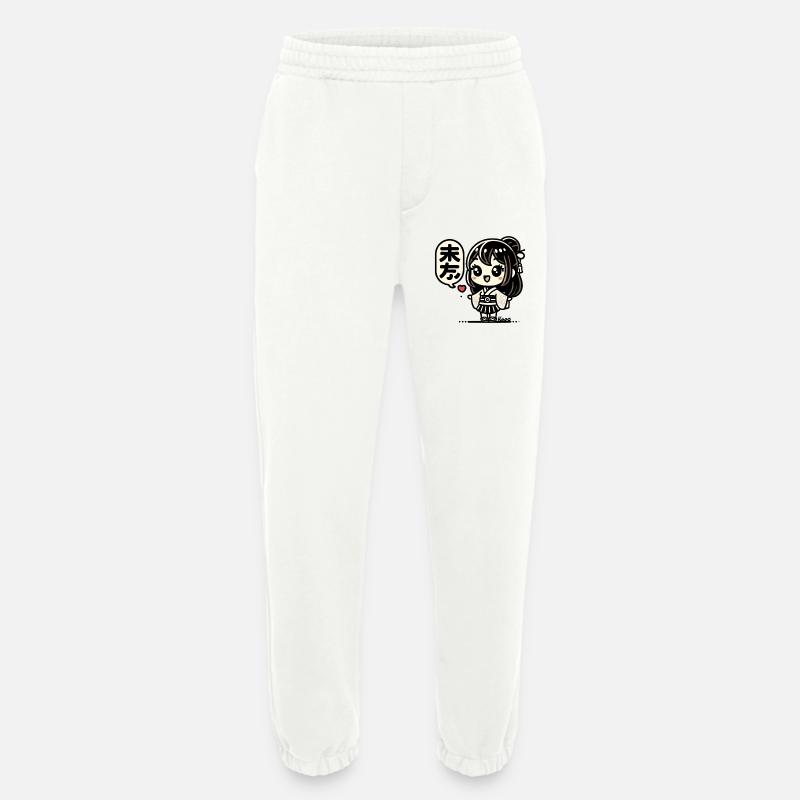 Süßes japanisches Chibi-Mädchen im Kimono - Heavyweight Jogginghose - made by SPREAD  - OFF WHITE