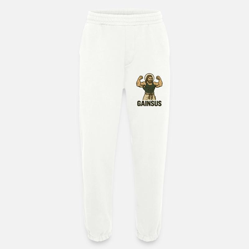 Muscular saint with bodybuilder pose - Heavyweight Jogging Pants - made by SPREAD - OFF WHITE