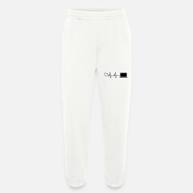 Laptop Herz Puls Pc Programmierer - Heavyweight Jogginghose - made by SPREAD  - OFF WHITE