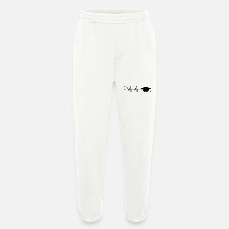 Student Cap Pulse Heart - Heavyweight Jogging Pants - made by SPREAD  - OFF WHITE
