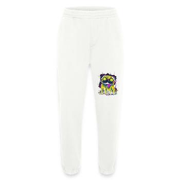 Trippy Psychedelic Pug Colorful Graffiti Style - Heavyweight Jogging Pants - made by SPREAD  - OFF WHITE - Front