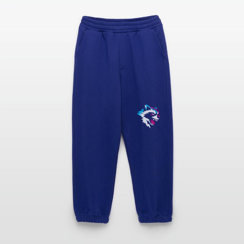 Neon Wolf Head – Conception de jeu agressive Pantalon de jogging bio épais fabriqué en UE